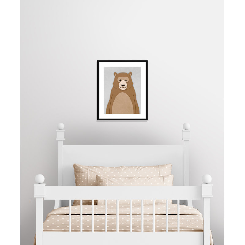 Adhésif décoratif Cheery Bear, 24.5" H x 20.5" W x 1.18" D, Encadré de boîte noir