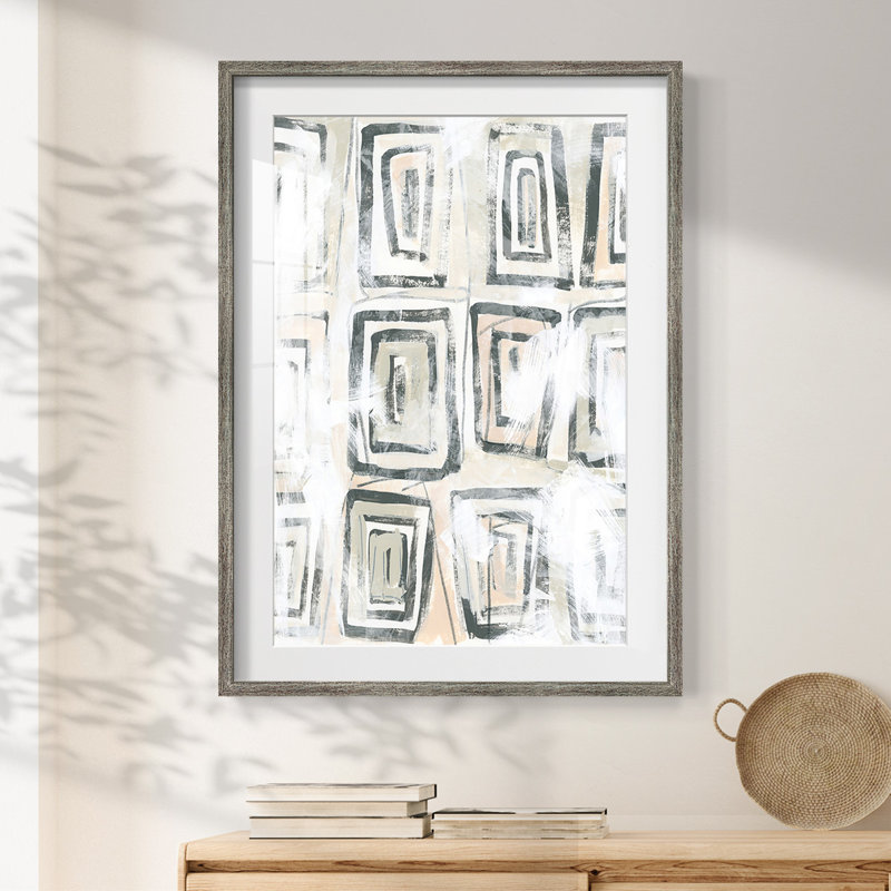 Sand Glyphs IV - Impression encadrée, Vieilli, H 28,5 po x l 20,5 po