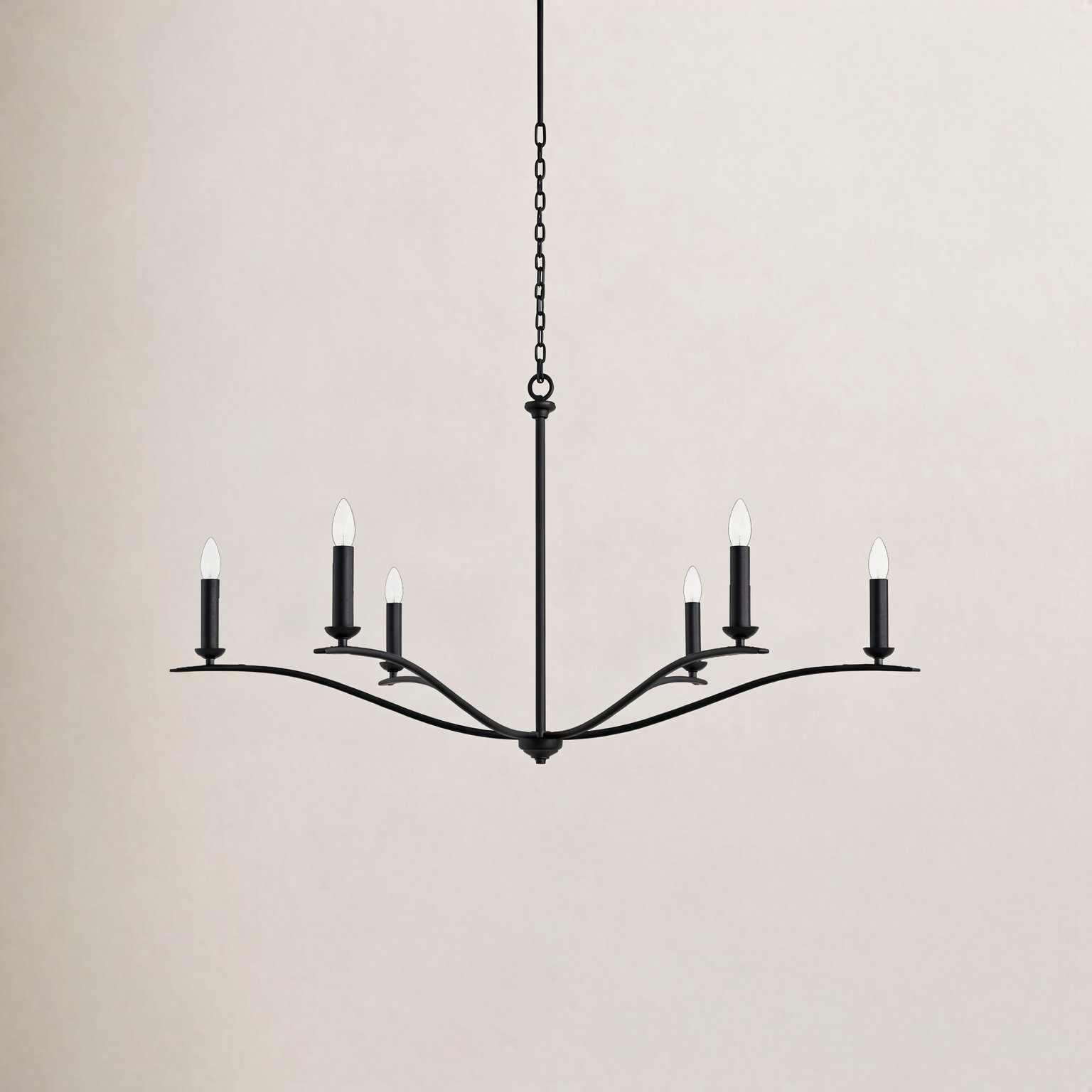 Ensley 6 - Light Dimmable Chandelier, Black Iron