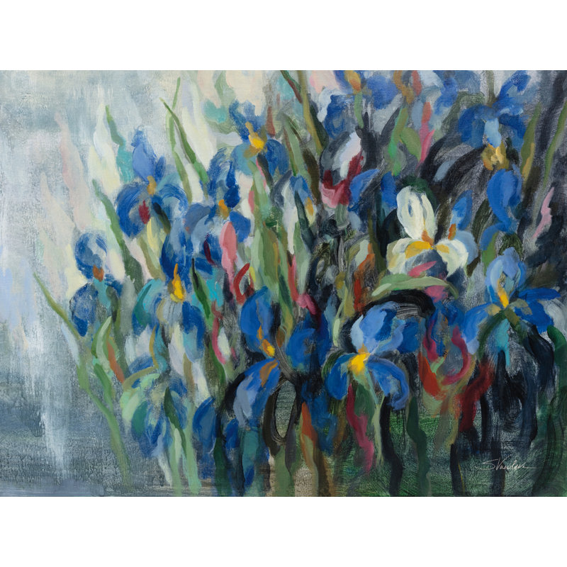 Blue Iris Crop - impression, H 12 po x l 8 po x P 1,25 po, Imprimé avec cadre blanc, Oui