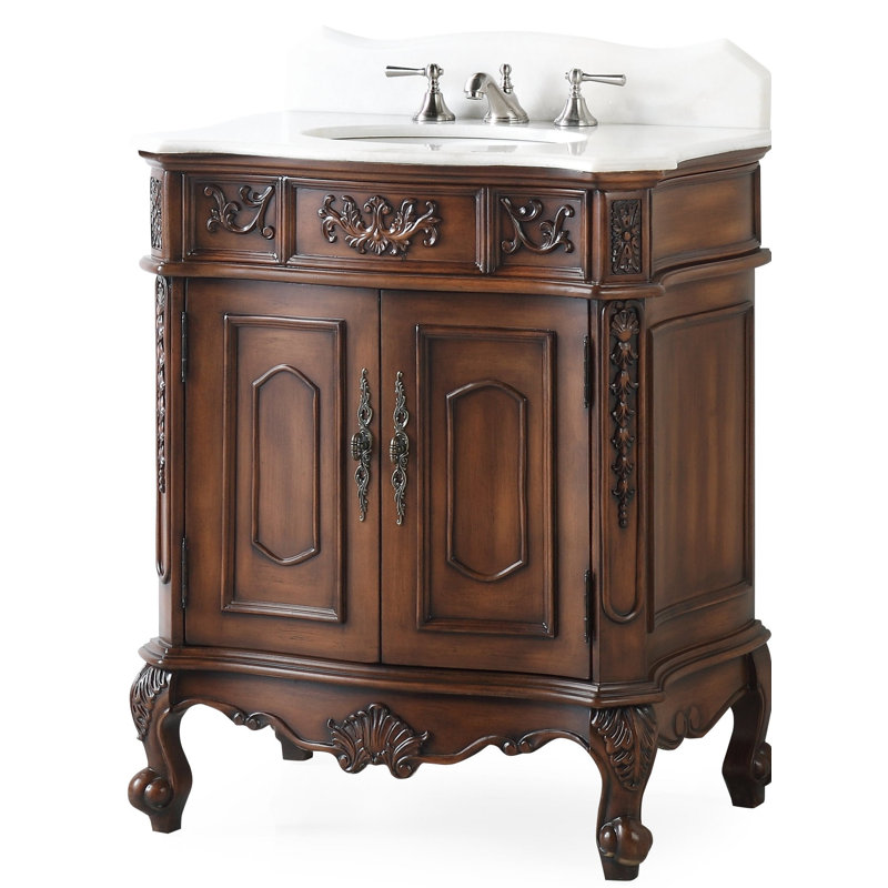 Ensemble de meuble-lavabo simple 31 po Digennaro, Brun