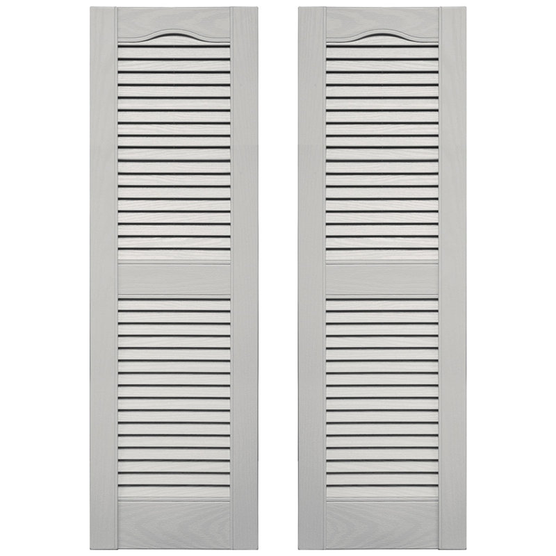 Builders Edge, panneau central cathédrale sur mesure, volets à persiennes ouvertes, Peut être peint, 12 po, 65"