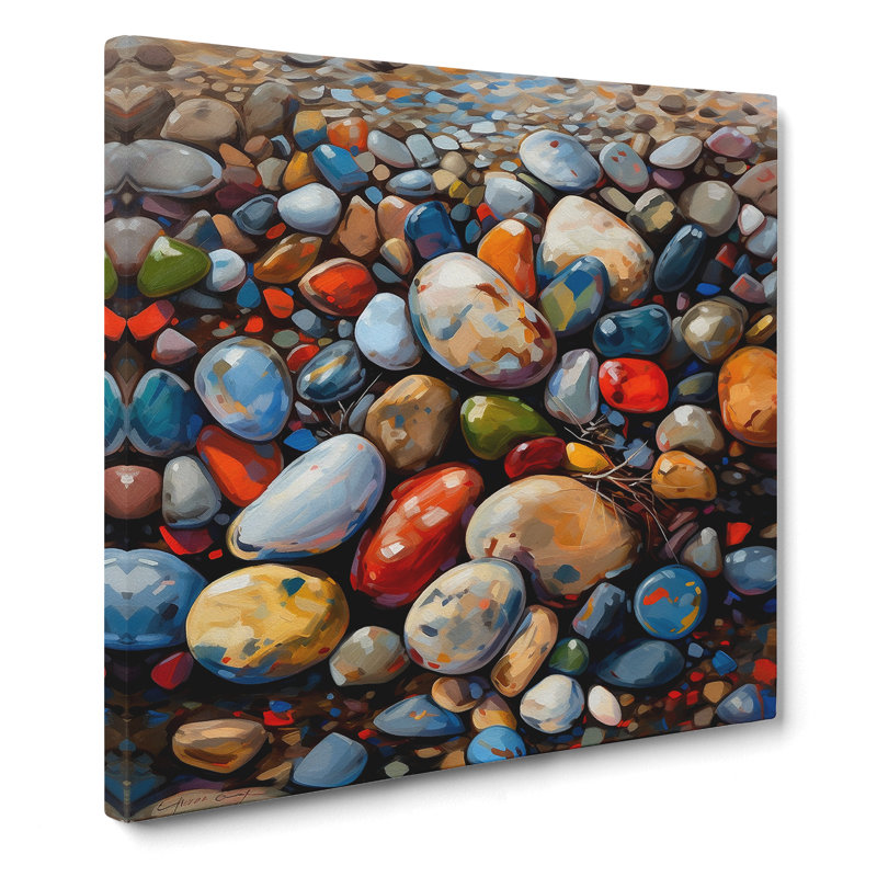 Pebbles Expressionism No.2 - Wrapped Canvas, 50cm H x 50cm W x 3cm D
