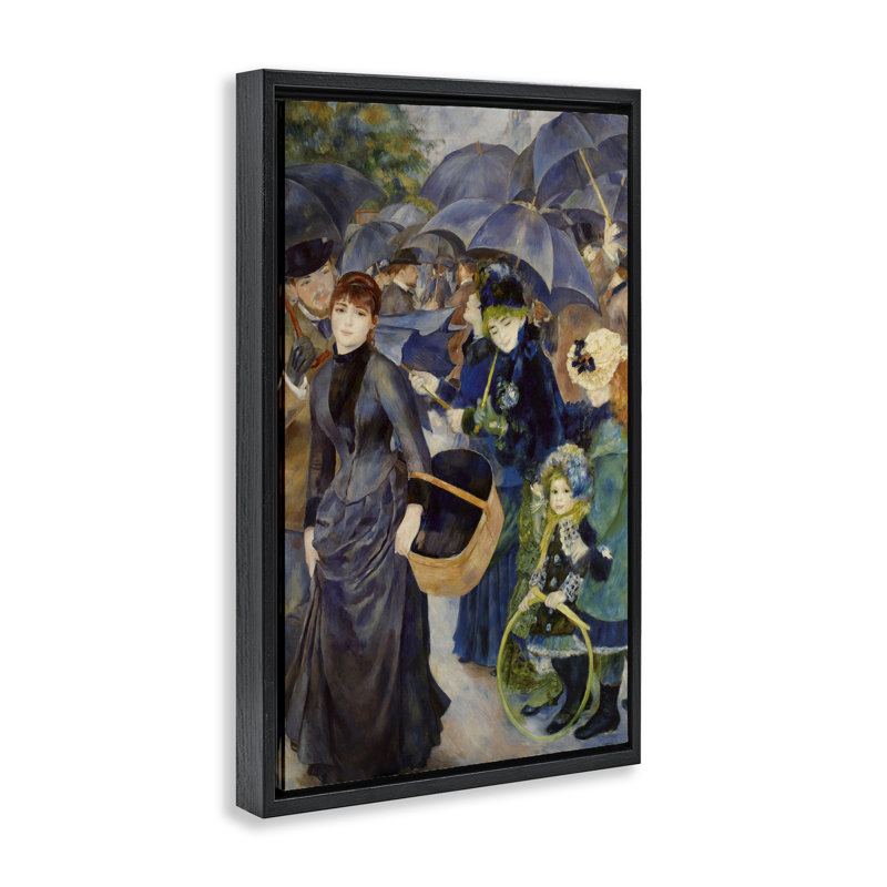 Cadre flottant The Umbrellas Renoir, conception de la collection Master, Cadre flottant noir de jais, H 25 po x l 17 po
