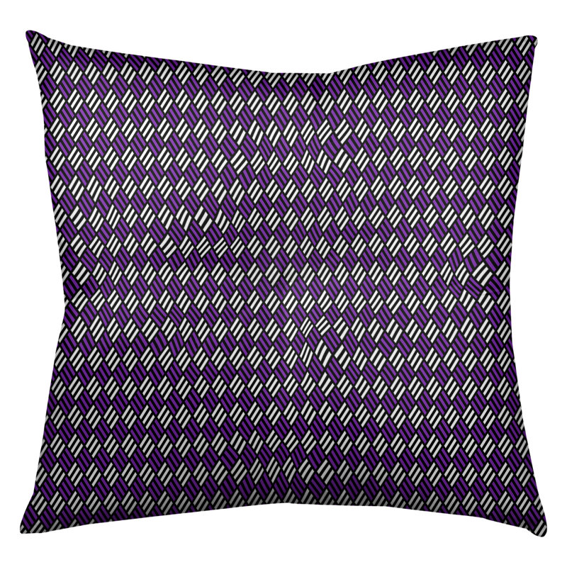 Coussin de sol Katelyn Elizabeth, 26 x 26, Noir / mauve