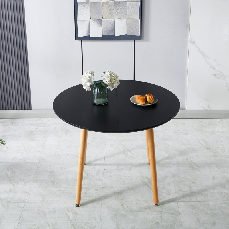 Extensible Table,DINING TABLE,OFFICE TABLE,COFFEE TABLE,Wood Leg,MDF Top, Black/Natural