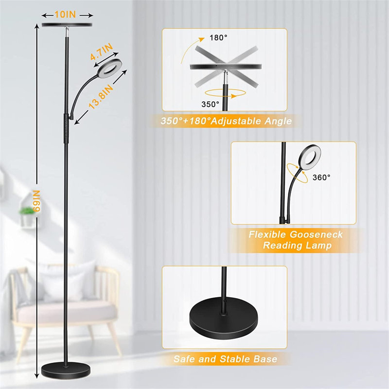 Debbera 175cm Torchiere Floor Lamp