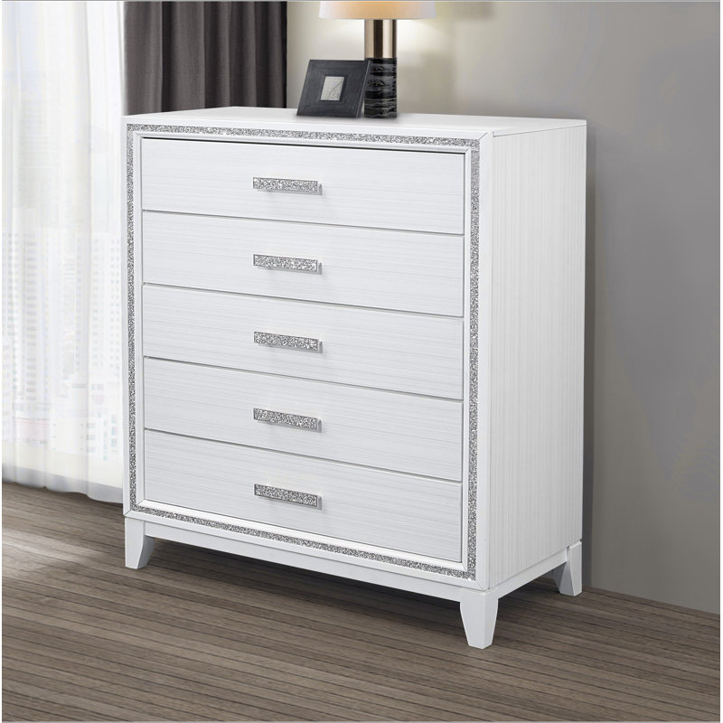 Commode blanche à paillettes almera