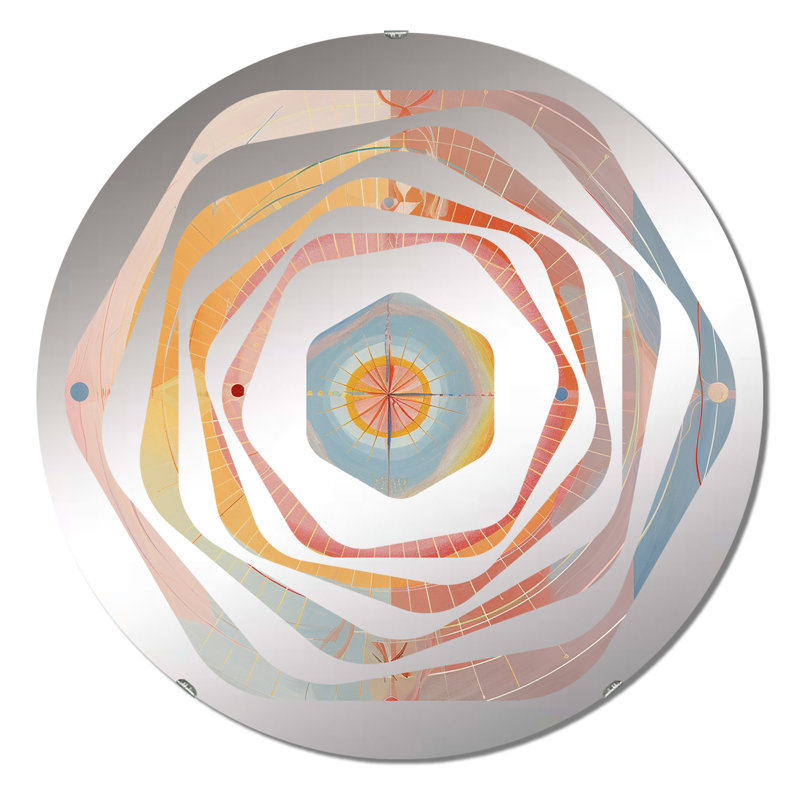 Serendipity - miroir décoratif Amorphe rose pastel rétro, 23,6 po x 23,6 po