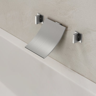 2 Handle Wall Mount Waterfall Bathroom Roman Tub Faucet