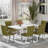 Rectangle Marble Texture Dining Table Set-1078780863-1078780856-1078780857