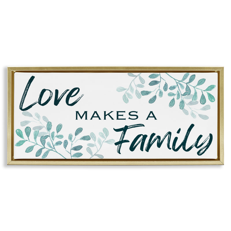 «Love Makes Family with Herbs», art mural sur toile flottant gris, design par Marcus Prime, H 14 po x l 31 po