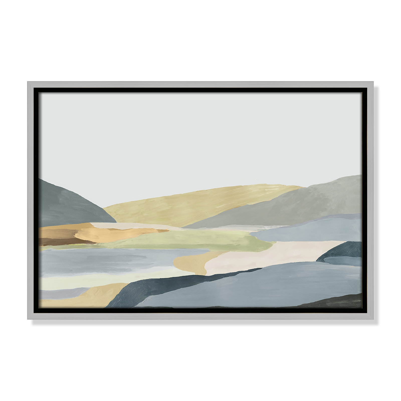 Blair "Warm Hills II" Painting, 13.5" H x 19.5" W x 2" D, Silver Canvas