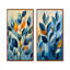 Ensemble de 2 pièces d'art mural Mid-Century bleu et orange I - Minimalisme-1812374373-1812374382