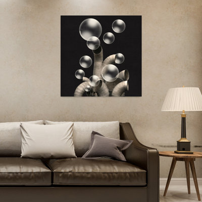 Art mural abstrait surréel de machines à bulles