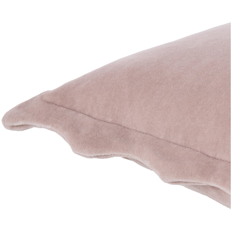 Coussin décoratif à bords festonnés Collier, H 18 po x l 18 po, polyester, Mauve