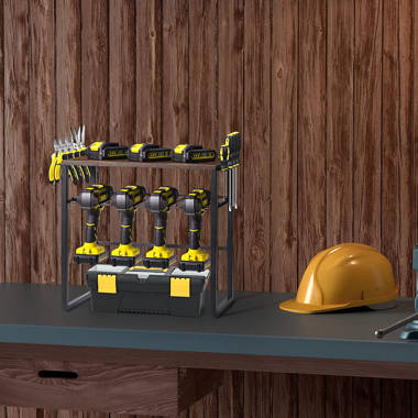 Biyori Liwarace Tool Organizer Box Power Tools Storage Wall Mount Drill Tool  Rack, Black & Reviews
