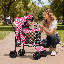 Poussette pliante à 4 roulettes pour animal de compagnie, poussette pliable pour chien et jogger-107312774
