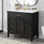 Meuble-lavabo 36 po avec lavabo, armoire de salle de bain noire avec tiroirs, cadre solide et panneau de fibres à densité moyenne, un paquet