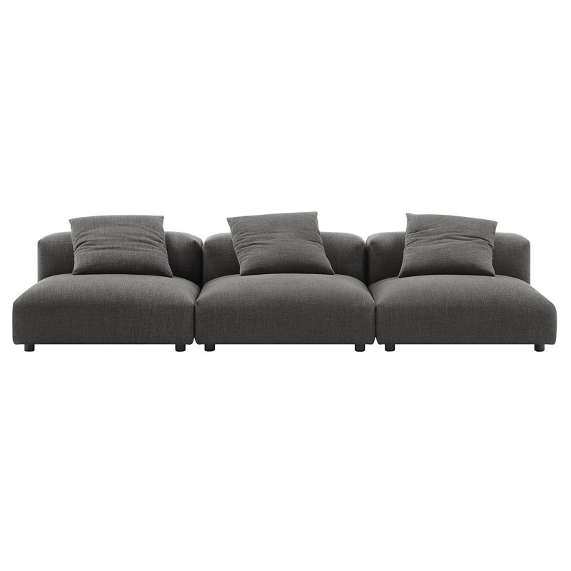 Canapé modulaire en tissu 3 pièces Solace, Gris anthracite