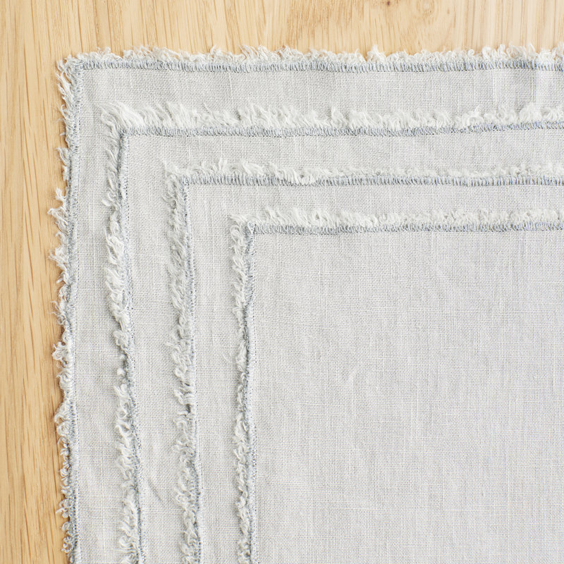 Zadia Linen Placemat, Blue/Gray