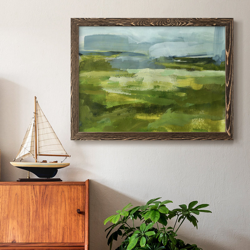 Emerald View I - reproduction de photo sur toile simple, Cadre photo noyer, H 22 po x l 32 po x P 1,5 po