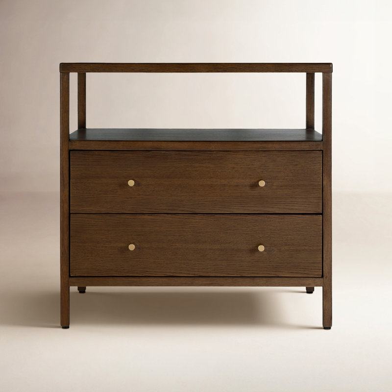 Sloane 2 Drawer Nightstand, Dark Brown