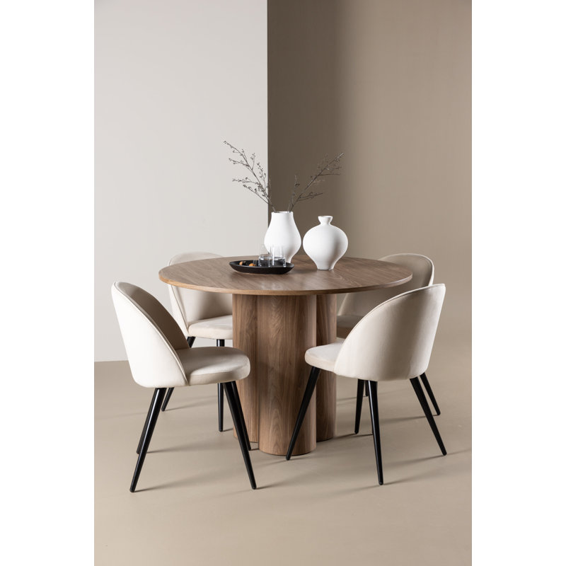 Chenley 4 - Person Dining Set, Brown
