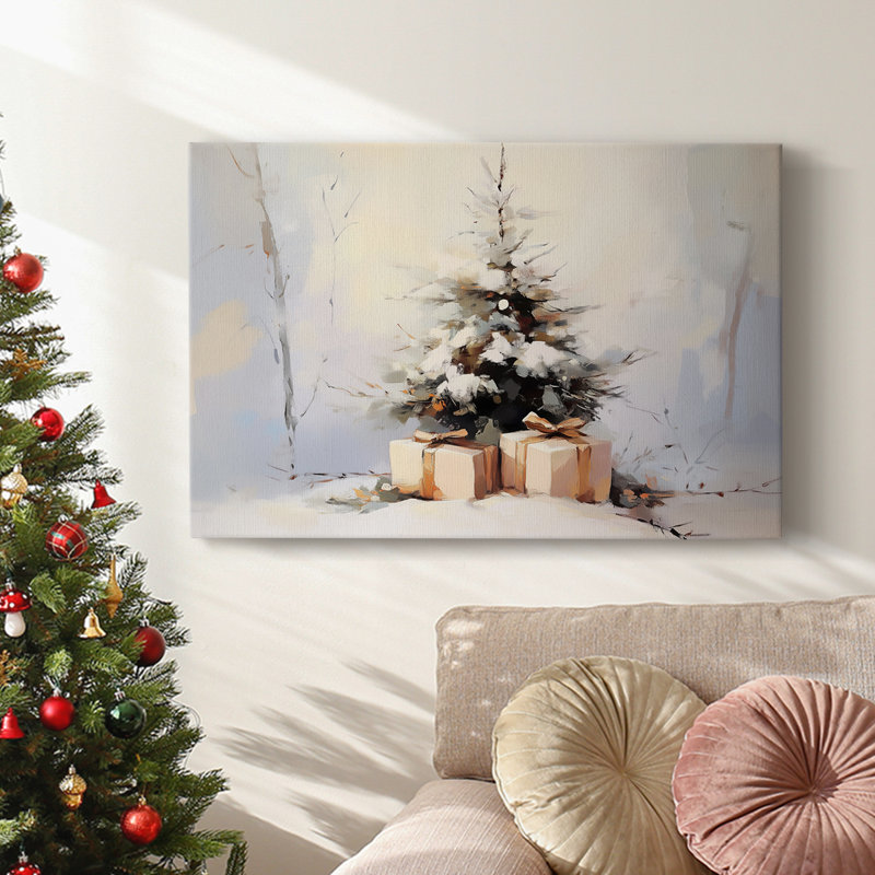 Art des Fêtes de Noël - Toile tendue avec châssis - Série 3-CXV, H 18 po x l 27 po