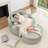 Oversized Round 5 Pillows Soft Chenille Sofa with Ottman-1364133850