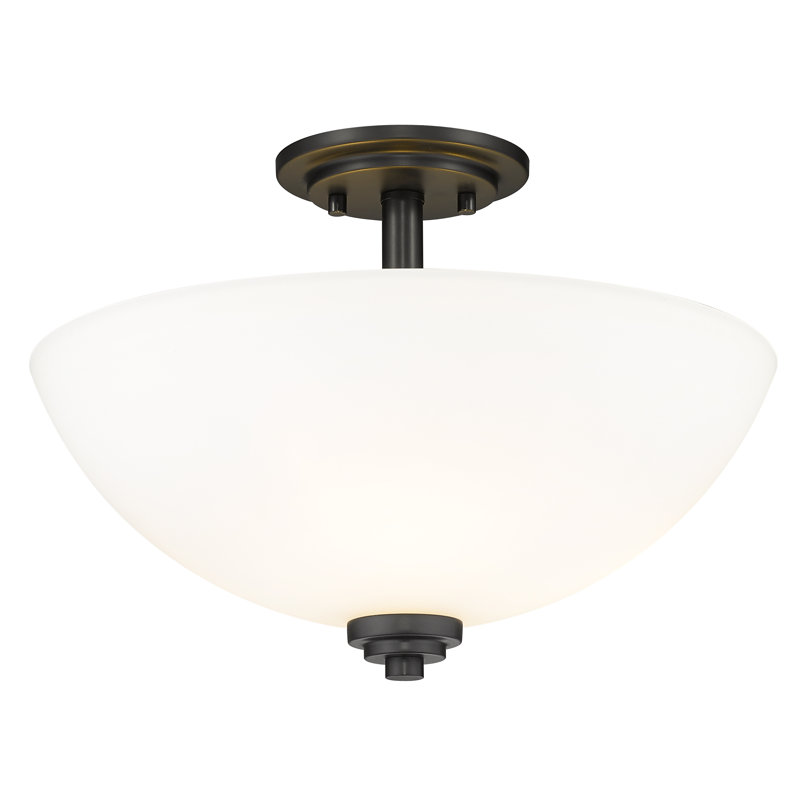 Plafonnier semi-encastré à 3 lumières 15,75 po Cardiff, Noir mat