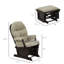 Chaise berçante de chambre de bébé avec repose-pieds, coussin épais et base en bois