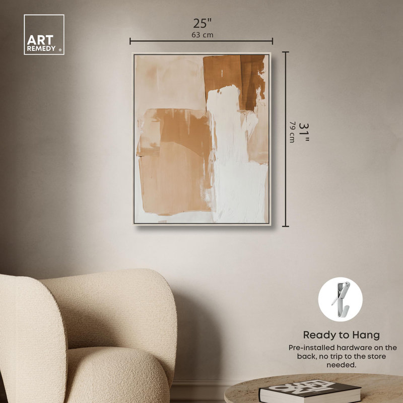 Terra Layers, reproduction d'art sur toile par Art Remedy, H 31 po x l 25 po, Cadre argenté