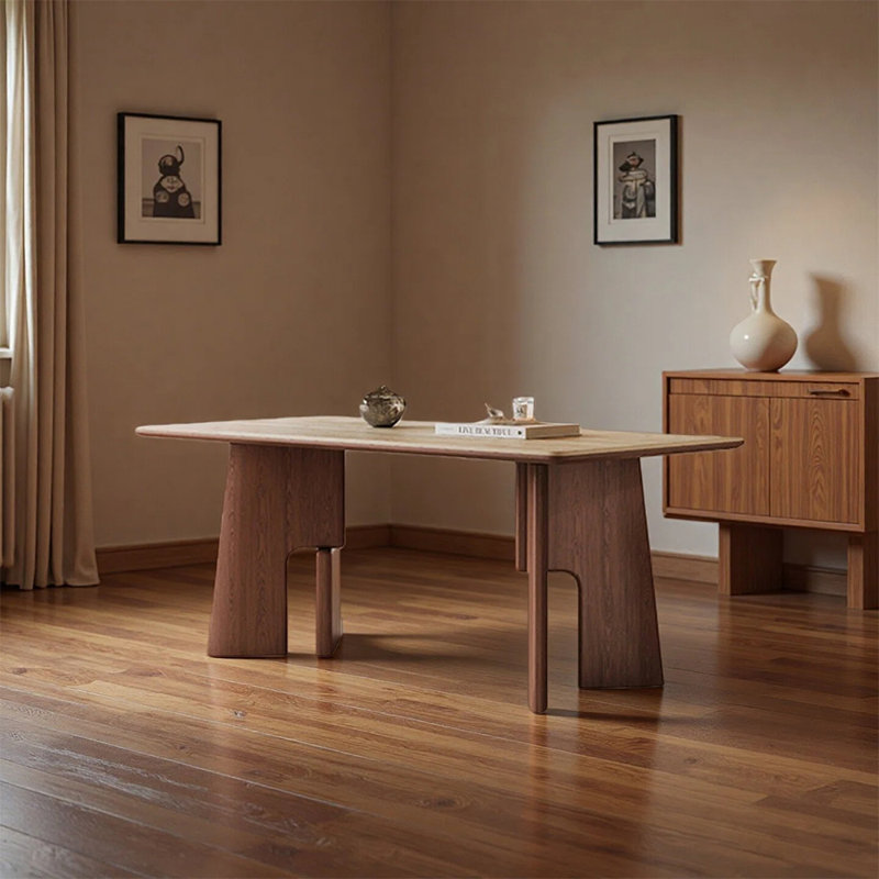 Modern Rectangle Sintered Stone Dining Table, 29.52"H x 70.86"L x 35.43"W
