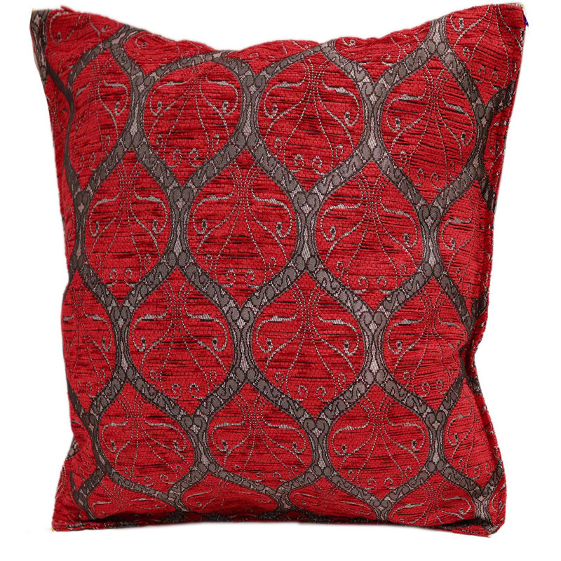 Southwestern Pillows Tassels Chenille Reversible Throw Pillow, Red