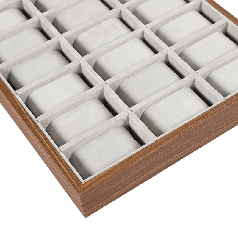 30 Slots Wooden+Flannel Display Watch Box
