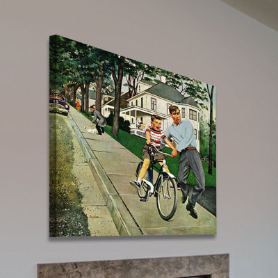 Reproduction d’art sur toile tendue, "vélo de leçons" par george hughes