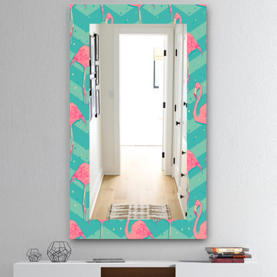 Miroir mural traditionnel flamant rose 1