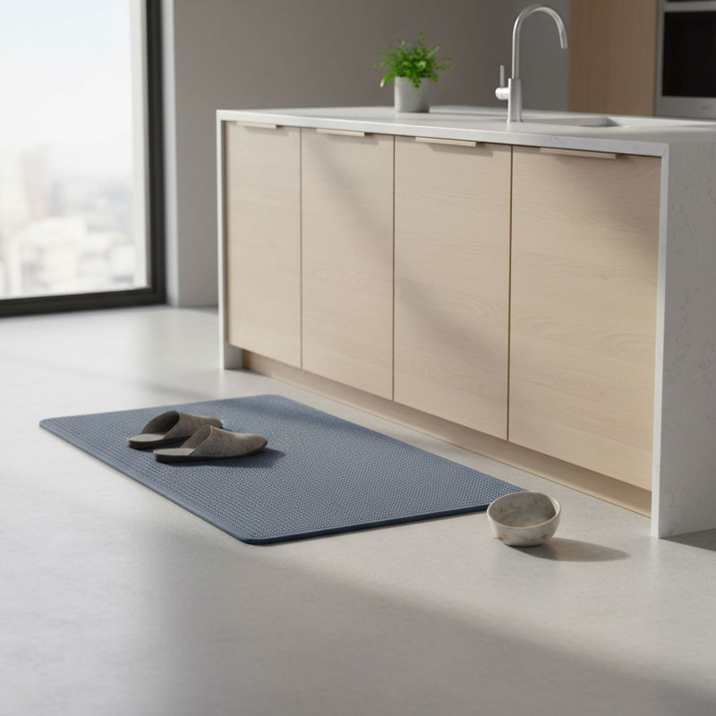 Tapis de cuisine absorbant antidérapant (17 po x 30 po) - Tapis de couloir lavable et facile d'entretien pour l'évier, Beige