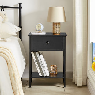 Aibne Nightstand Ebern Designs Table Top Color: Black