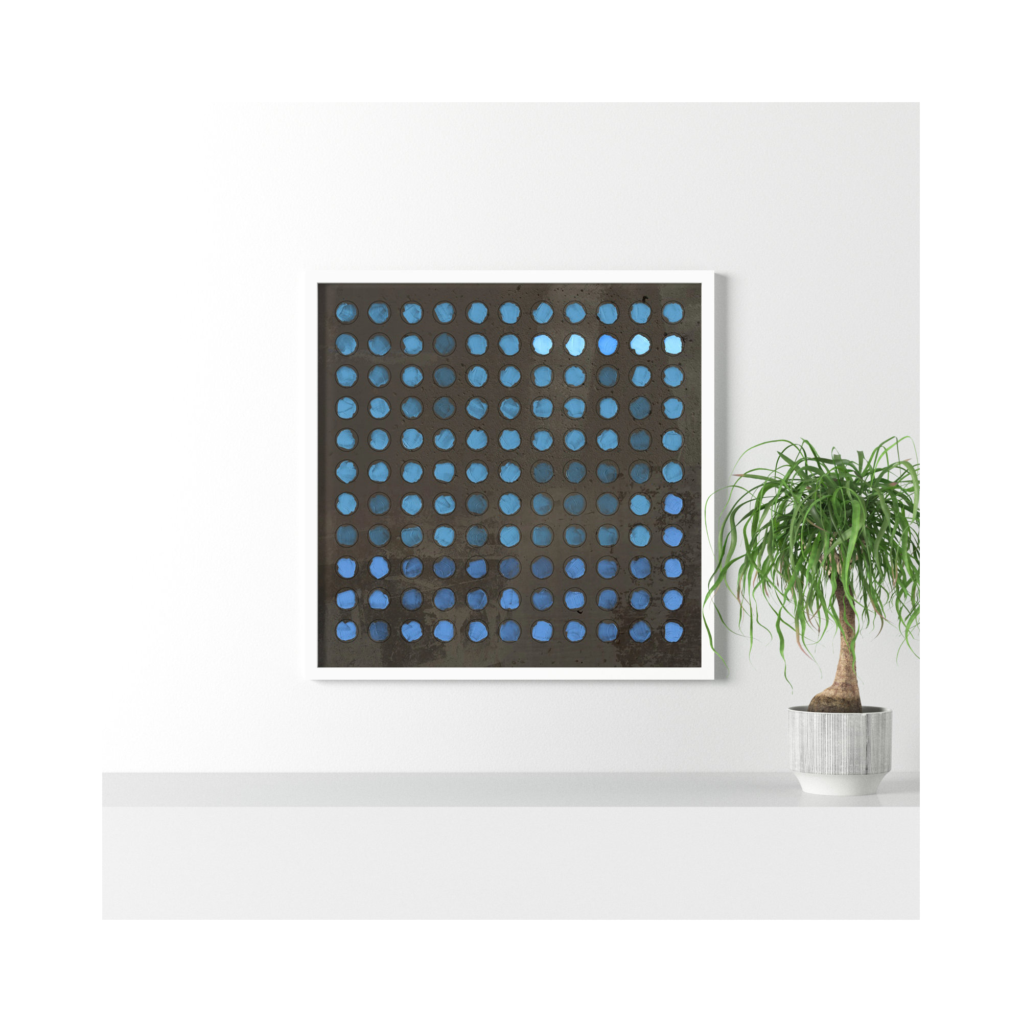 Squared Circles 5 by Jacques Pilon, 36" H x 36" W x 1.25" D, White