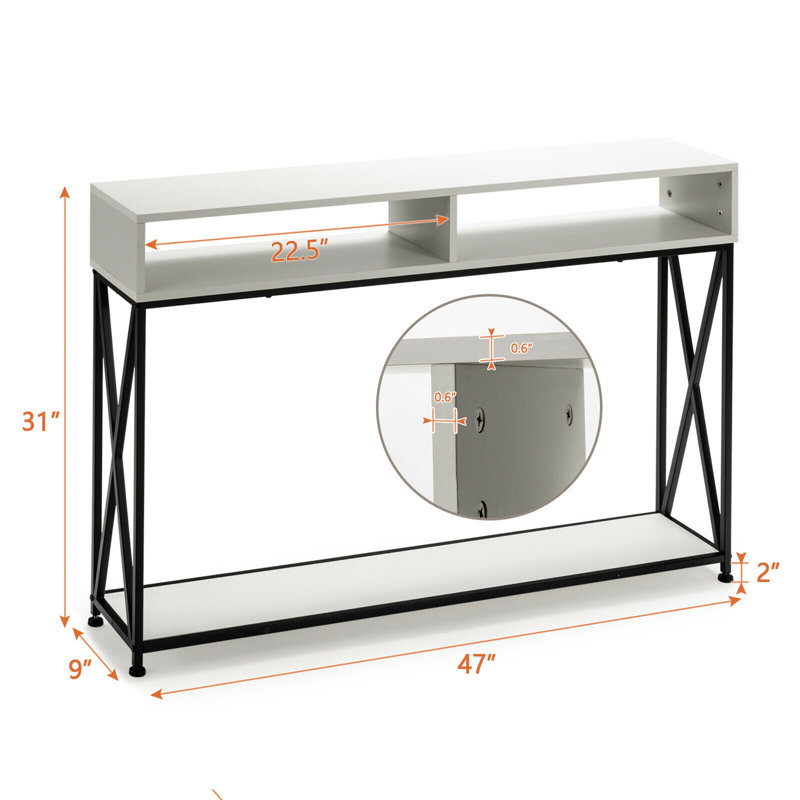 Delpha 47'' Console Table, White