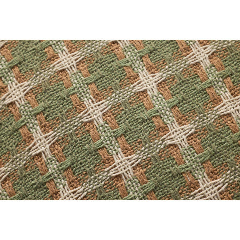 Coussin décoratif Loloi, Vert / damier multicolore, Housse de coussin seulement - sans coussin