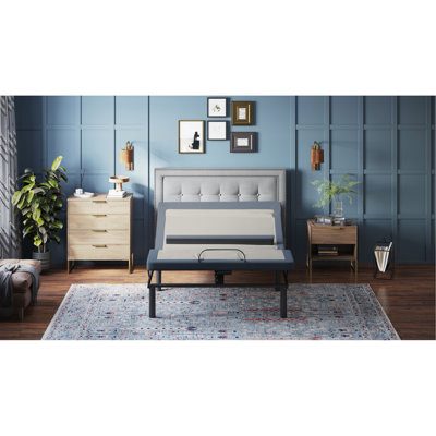 Twin Xl Adjustable Bed With Head/Foot Tilt, Lumbar Position, 3 Intensity Massages, Led Under Lightning, Leg Head & Foot Modes Massage, Lighting, Chargers
