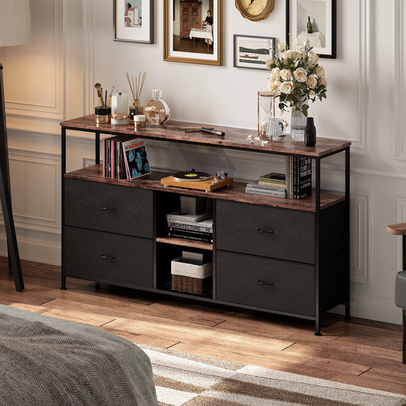 Unfinished TV Stand, 78cm H x 137cm W x 29.8cm D, Black