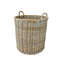Ensemble de 2 paniers ronds en rotin gris