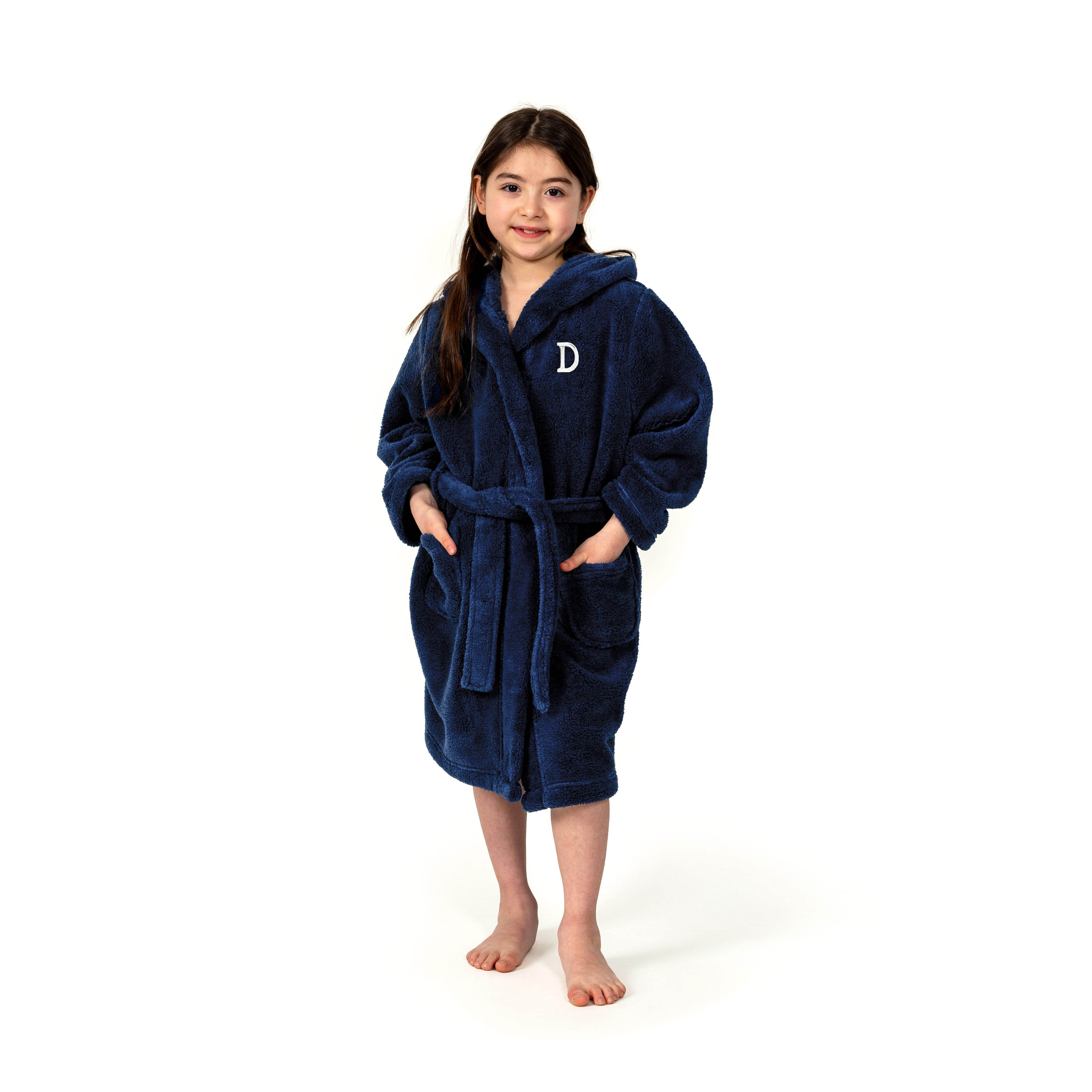 Gemma Violet Personalized Linum Kids 100 Polyester SUPER PLUSH Double Brushed Hooded Bathrobe