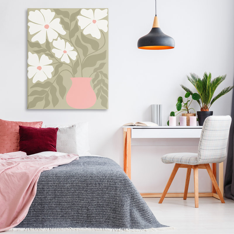 «Funky Pastel Florals», art mural sur toile par Taylor Shannon Designs, H 48 po x l 36 po