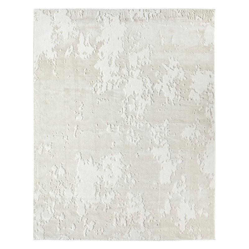 Jaida Abstract White Area Rug, Rectangle 10'6" x 14'