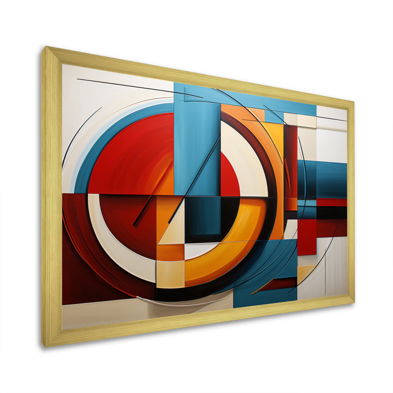 Impression sur toile, "Hardedge", Encadrement doré, H 30 po x l 40 po x P 1,5 po